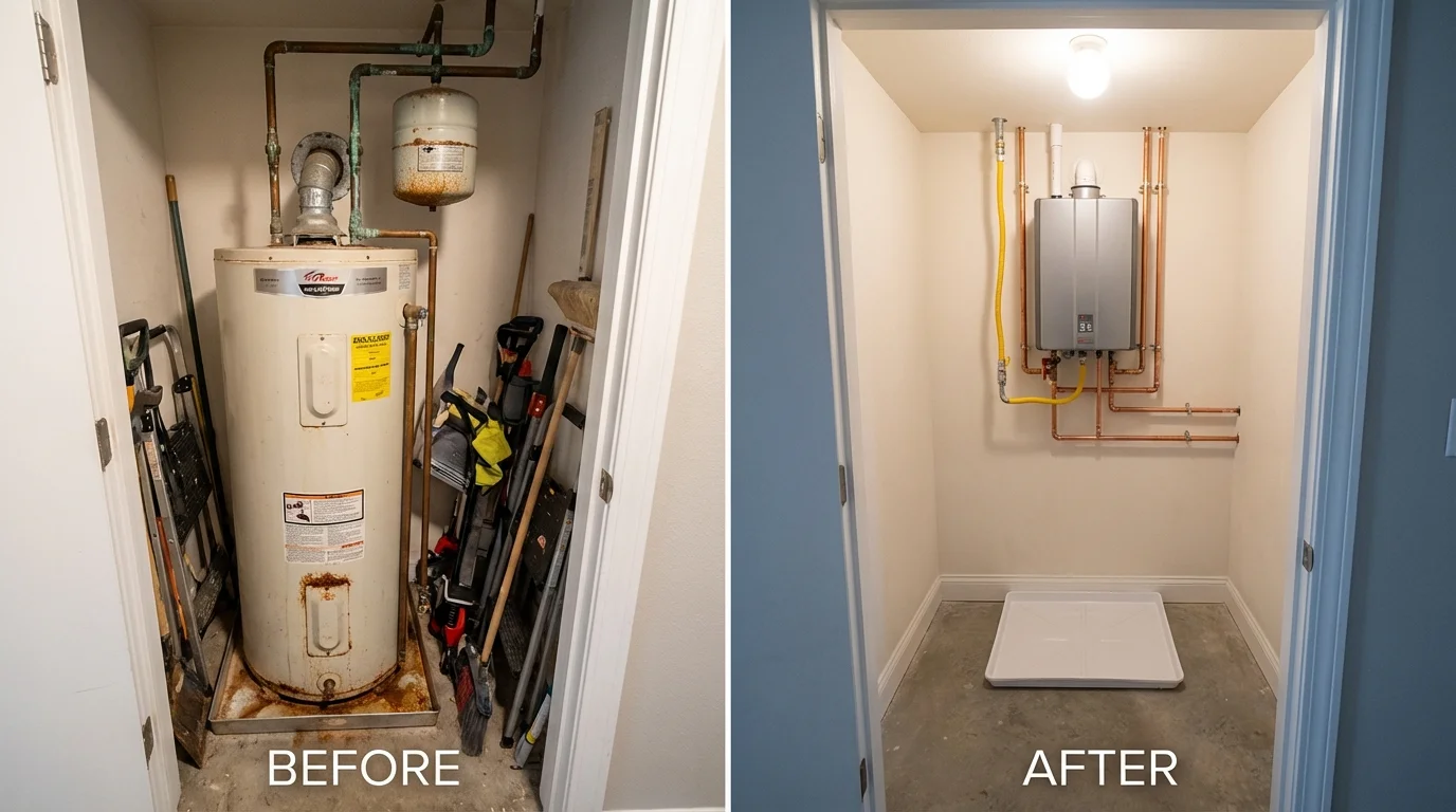 Tank water heater versus wall-mounted tankless unit comparison for Scottsboro, AL homeowners